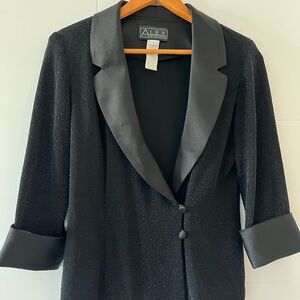 Alex Evenings Black Sparkle Blazer